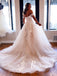 Fabulous Off-the-shoulder Tulle Appliques A-line Chapel Train Wedding Dresses WD659