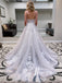 Marvelous Tulle V-neck A-line Wedding Dresses Appliques Long Bridal Gowns WD662