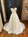 Classic Satin Chapel Train Long Wedding Dresses Sweetheart A-line Bridal Gowns WD665
