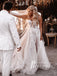 Gorgeous Shiny Appliques Sweetheart A-line Chapel Train Wedding Dresses With Split WD668