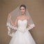 Delicate Tulle Appliqued Long White Wedding Veil WV023