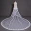 Romantic Tulle Appliqued Cathedral Train Sequined Wedding Veil WV035