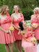 BohoProm Bridesmaid Dress A-line Asymmetric Knee-Length Chiffon Short Bridesmaid Dresses HX0023