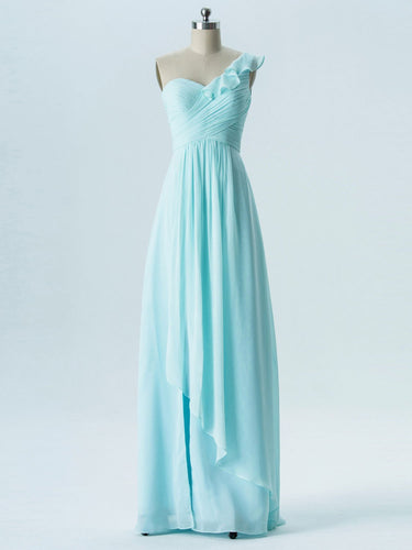 BohoProm Bridesmaid Dress A-line Asymmetric Sweetheart Floor-Length Chiffon Bridesmaid Dresses 2864