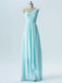 BohoProm Bridesmaid Dress A-line Asymmetric Sweetheart Floor-Length Chiffon Bridesmaid Dresses 2864