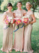 BohoProm Bridesmaid Dress A-line Bateau Floor-Length Sequin Bridesmaid Dresses ASD26700