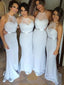 A-line Halter Floor-Length Chiffon Beaded Bridesmaid Dresses ASD2514