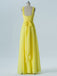 BohoProm Bridesmaid Dress A-line Halter Floor-Length Chiffon Bow Bridesmaid Dresses 2872