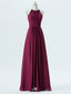 A-line Halter Floor-Length Chiffon Bridesmaid Dresses 2868