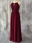 A-line Halter Floor-Length Chiffon Simple Bridesmaid Dresses ABC00022