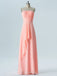 BohoProm Bridesmaid Dress A-line Straight Across Floor-Length Chiffon Bridesmaid Dresses 2863