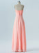 BohoProm Bridesmaid Dress A-line Straight Across Floor-Length Chiffon Bridesmaid Dresses 2863