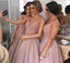 BohoProm Bridesmaid Dress A-line Sweetheart Floor-Length Satin Dusty Rose Bridesmaid Dresses With Beading HX002