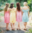 BohoProm Bridesmaid Dress A-line Sweetheart Knee Length Chiffon Simple Bridesmaid Dresses HX007