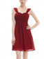 A-line Sweetheart Mini Chiffon Simple Short Burgundy Bridesmaid Dresses ABC00016