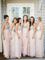 A-line Sweetheart/V-neck Floor Length Chiffon Bridesmaid Dresses HX0016