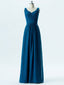 A-line V-Neck Floor-Length Chiffon Bridesmaid Dresses 2861