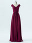 A-line V-Neck Floor-Length Chiffon Bridesmaid Dresses 2871