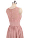BohoProm Bridesmaid Dress A-line V-Neck Floor-Length Chiffon Lace  Pink Bridesmaid Dresses 2827