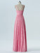 BohoProm Bridesmaid Dress A-line V-Neck Floor-Length Tulle Lace Bridesmaid Dresses 2870