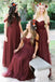 BohoProm Bridesmaid Dress Beautiful Tulle Off-the-shoulder Neckline Floor-length A-line Bridesmaid Dresses BD059