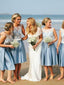 Charming Lace & Satin Bateau Neckline Knee-length A-line Bridesmaid Dresses BD053