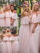 BohoProm Bridesmaid Dress Chic Chiffon Off-the-shoulder Neckline A-line Bridesmaid Dresses BD071