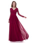 Delicate Chiffon & Lace V-neck Neckline A-line Bridesmaid Dresses BD021