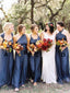 Delicate Satin Sweep Train A-line Bridesmaid Dresses With Pleats BD074