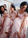 BohoProm Bridesmaid Dress Delicate Chiffon V-neck Neckline A-line Bridesmaid Dresses With Beaded Appliques BD082