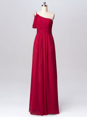 BohoProm Bridesmaid Dress Eye-catching Chiffon One Shoulder Neckline A-line Bridesmaid Dress BD006