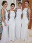 Glamorous Chiffon Bateau Neckline Sheath Bridesmaid Dresses BD087
