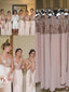 Gorgeous Sequin Lace & Chiffon V-neck Neckline Sheath Bridesmaid Dresses BD073