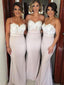 Mermaid Spaghetti Strap Sweep Train Jersey Bridesmaid Dresses HX00116