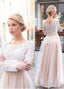 Popular lace & Tulle Scoop Neckline Floor-length A-line Bridesmaid Dresses BD023