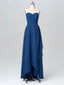 Romantic Chiffon Sweetheart Neckline Hi-lo Length A-line Bridesmaid Dresses With Appliques BD010