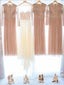 Shimmering Chiffon Jewel Neckline Long Sleeves A-line Bridesmaid Dresses BD040