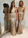 BohoProm Bridesmaid Dress Shimmering Sequin Lace Bateau Neckline Sheath Bridesmaid Dresses BD098