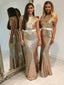 Shimmering Sequin Lace Bateau Neckline Sheath Bridesmaid Dresses BD098