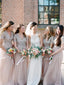 Shining Sequin Lace & Tulle V-neck Neckline A-line Bridesmaid Dresses BD103