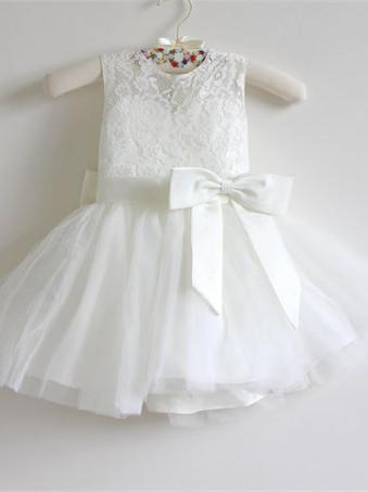 BohoProm Flower Girl Dresses Charming Lace & Tulle Jewel Neckline Ball Gown Flower Girl Dresses FD062