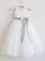 Chic Lace & Tulle Jewel Neckline Floor-length A-line Flower Girl Dresses FD063