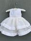 Cute Organza & Satin Jewel Neckline Short Length Ball Gown Flower Girl Dresses FD043