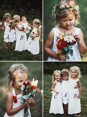 BohoProm Flower Girl Dresses Elegant Lace Scoop Neckline Multi Choice A-line Flower Girl Dresses With Pleats FD002