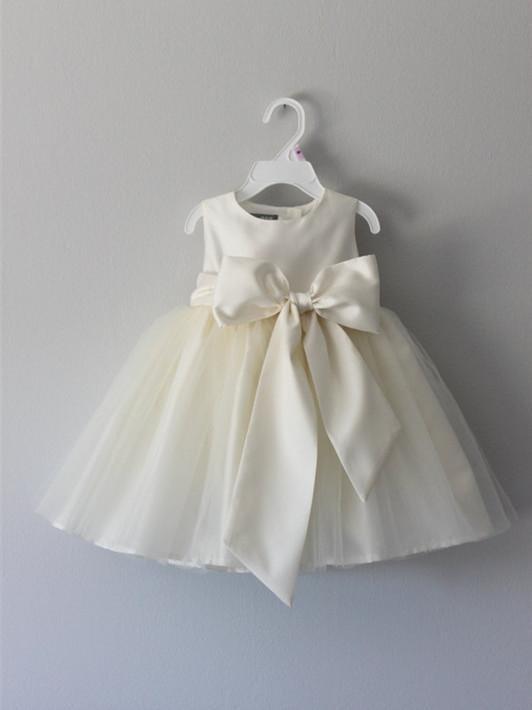 BohoProm Flower Girl Dresses Excellent Tulle & Satin Jewel Neckline Ball Gown Flower Girl Dresses FD060