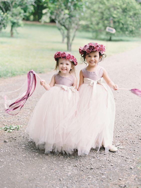 BohoProm Flower Girl Dresses Exquisite Tulle Jewel Neckline Floor-length Ball Gown Flower Girl Dresses FD022