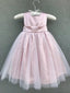 Modern Tulle & Satin Jewel Neckline knee-length Ball Gown Flower Girl Dresses FD041
