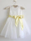 Modest Lace & Tulle Jewel Neckline Short Length A-line Flower Girl Dresses FD065