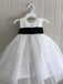 BohoProm Flower Girl Dresses Modest Tulle & Satin jewel Neckline Knee-length Ball Gown Flower Girl Dresses FD040