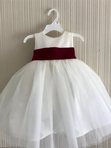 BohoProm Flower Girl Dresses Popular Tulle Jewel Neckline Knee-length Ball Gown Flower Girl Dresses FD038